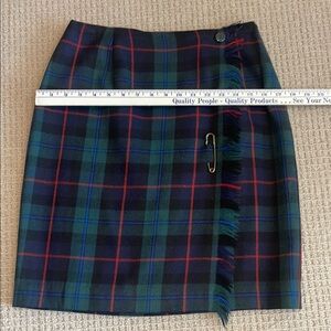 Wool Plaid Tartan Skirt